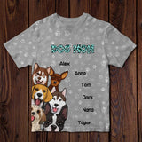 Personalized Dog Mom Dogs with Name 3D T-shirt Printed PNDT1003