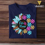 Personalized Fur Mama Sunflower & Pet Name Tshirt Printed 23MAR-DT13