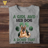 Personalized Upload photo A Girl And Her Dog A Bond That Can't Be Broken Tshirt Printed QTDT1503