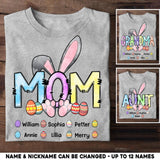 Personalized Mommy, Aunt, Grandmas Bunny Nickmane Tshirt Printed QTHQ2403