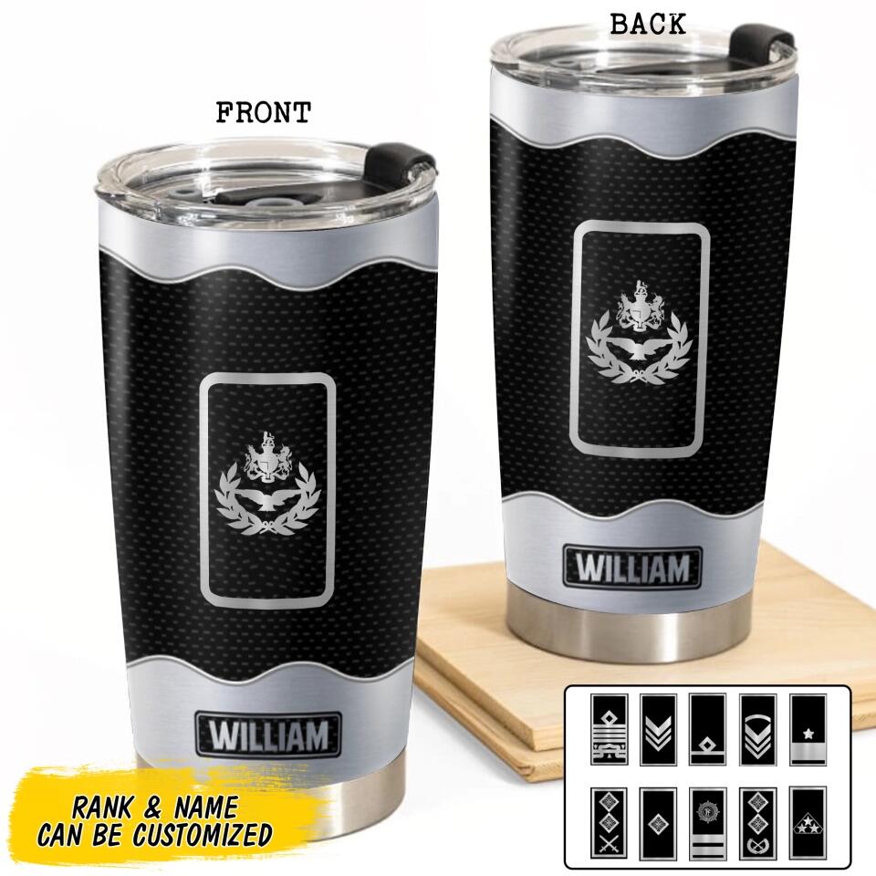 Personalized Italian Veteran/Soldier Rank Camo with Name Tumbler Printed 23MAR-BQT24