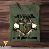 Personalized German Soldier/ Veteran We Bought Your Freedom With Our Blood Printed Tshirts 23MAR-BQT24