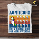 Personalized Aunticorn Like A Normal Aunt But More Awesome Kid Name Tshirt Printed 23MAR-DT28