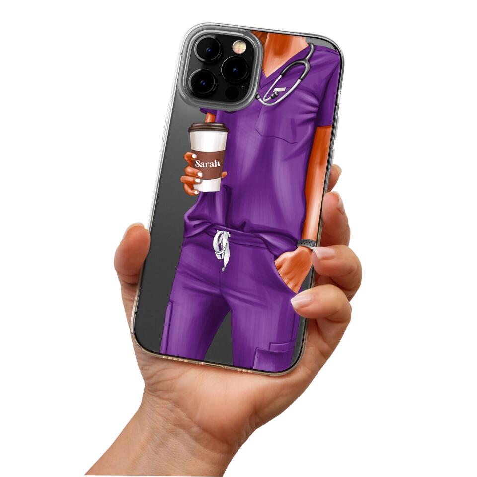 Personalized Nurse & Name Silicon Phonecase 23MAR-DT29