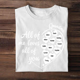 Personalized All of Me Loves All of You Grandma & Kid's Name Tshirt Printed QTDT3103