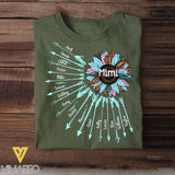 Personalized Grandma & Kid's Name Arrow Sunflower Colorful Tshirts Printed 23APR-HQ04