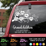 Personalized Grandchildren The Greatest Blessing Your Heart Will Ever Know Kid Name Decal Printed QTDT0504