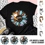 Personalized Cat Tie Dye Sunflower Tshirt Printed 23APR-DT05