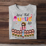Personalized Living That Auntie Life Girl With Kid Tshirt Printed 23APR-HQ10