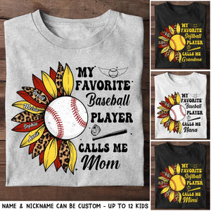 Personalized My Favorite Baseball/Softball Player Calls Me Mom Tshirts QTHQ1104