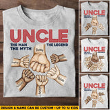 Personalized Uncle The Man The Myth The Legend Kid Name Hand Tshirt Printed 23APR-HQ11