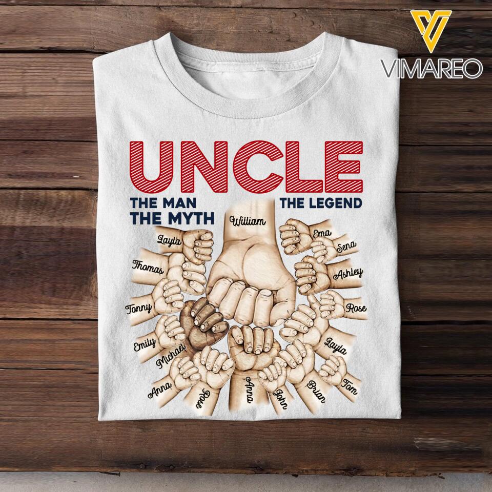 Personalized Uncle The Man The Myth The Legend Kid Name Hand Tshirt Printed 23APR-HQ11