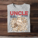 Personalized Uncle The Man The Myth The Legend Kid Name Hand Tshirt Printed 23APR-HQ11
