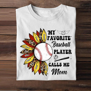 Personalized My Favorite Baseball/Softball Player Calls Me Mom Tshirts QTHQ1104