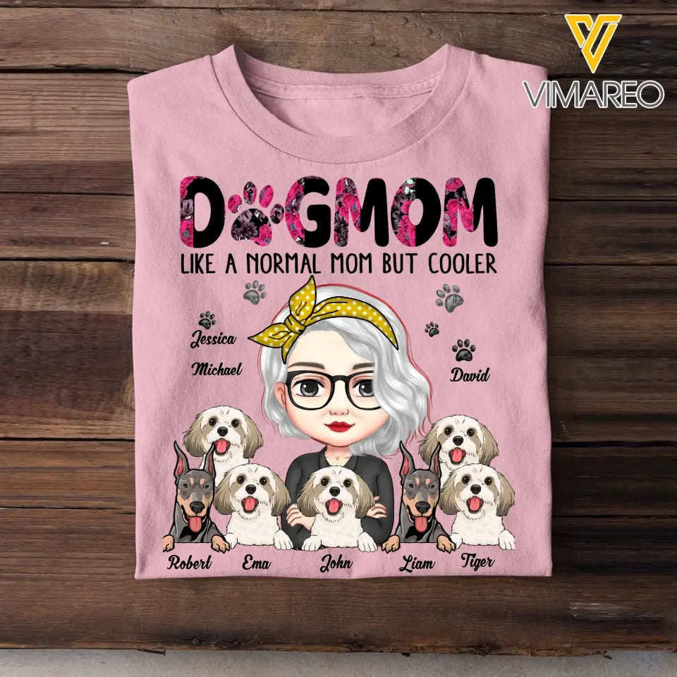 Personalized Dog Mom Like A Normal Mom But Cooler Tshirt Printed 23APR-PN12