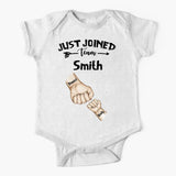 Personalized Family & Kids Name Just Joined Team TShirt Or Baby Onesize QTPN1304