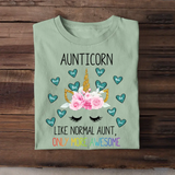 Personalized Aunticorn & Kid Name Tshirt Printed 23APR-BQT18