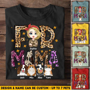 Personalized Fur Mama Leopad, Dog Lover, Cat Lover Tshirt Printed QTHQ2004