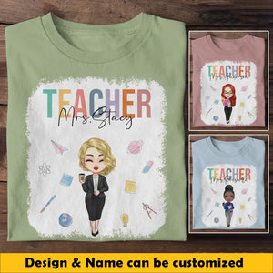 Personalized Teacher with Name Gift for Teachers T-shirt Printed PNBQT2104