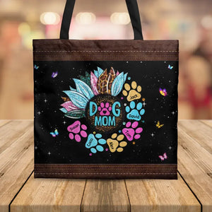 Personalized Dog Mom Sunflower Dog Name Dog Lovers Gift Tote Bag Printed PNHQ2704