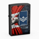 Personalized Canadian Veteran/Soldier Rank Flag with Name Lighter Case Printed 23MAY-HQ06