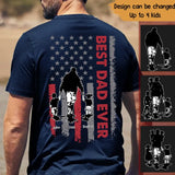 Personalized Best Dad Ever US Flag T-shirt Printed QTPN0405