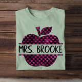 Personalized Teacher Apple Custom Name Tshirt Printed 23MAY-PTN08