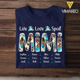 Personalized Live Love Spoil Mimi Grandma with Kid Name Tshirt Printed QTHQ0805