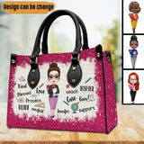Personalized Teacher Love Teach Inspire With Sparkling Leather Bag