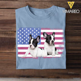 Personalized Upload Your Dog Photo US Flag Tshirt Printed 23MAY-TB10