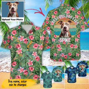 Personalized Upload Your Dog Photo with Name Dog Lovers Gift Hawaii Shirt Printed PNBQT1205