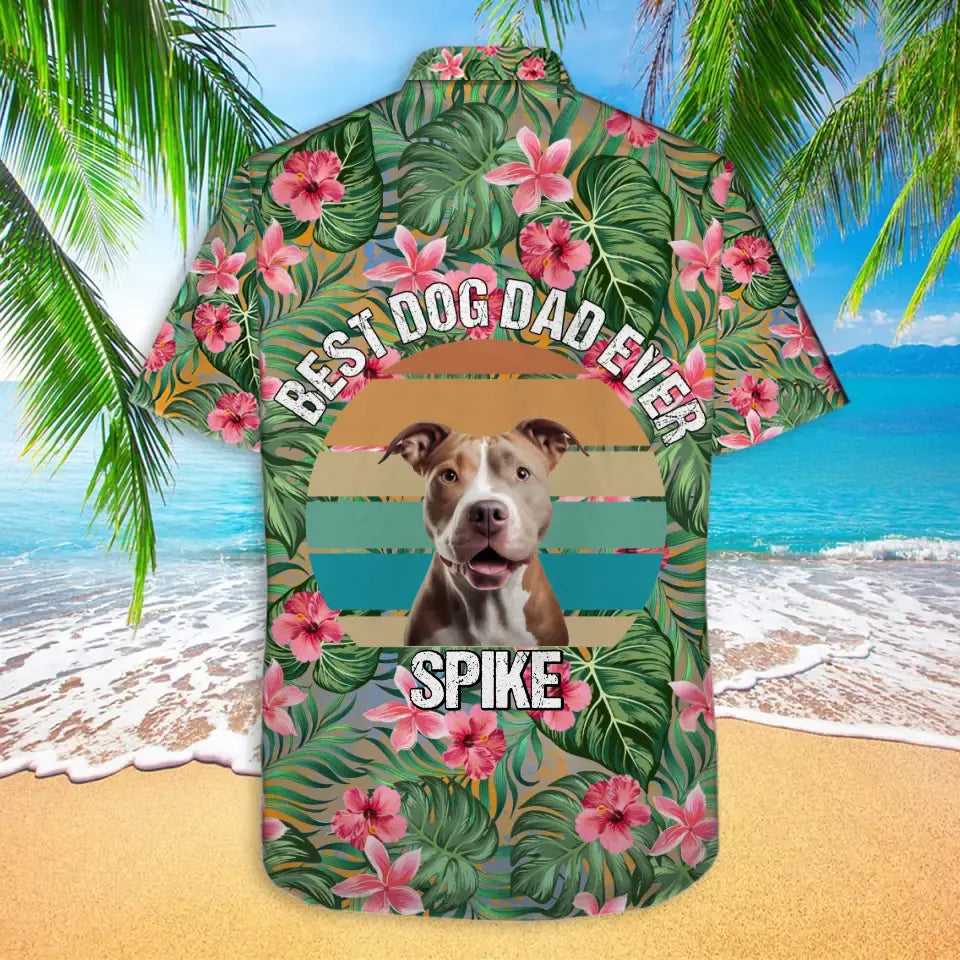Personalized Upload Your Dog Photo with Name Dog Lovers Gift Hawaii Shirt Printed PNBQT1205