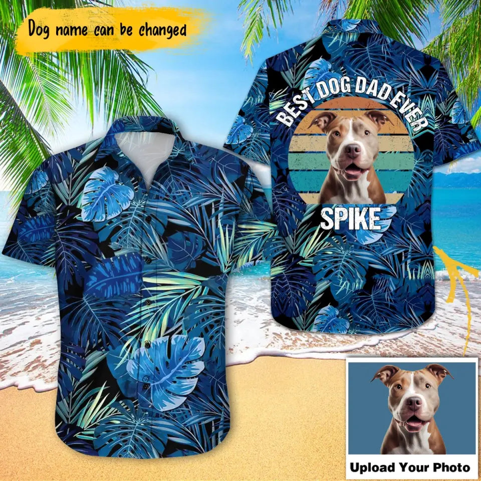 Personalized Upload Your Dog Photo with Name Dog Lovers Gift Hawaii Shirt Printed PNBQT1205