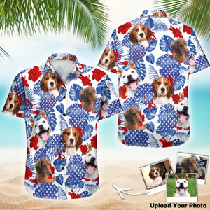 Personalized Upload Your Dog Photo with Name Dog Lovers Gift Hawaii Shirt Printed PNPN1205