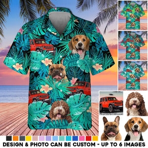 Personalized Upload Your Dog or Jeep Car Photo Dog Lovers Gift Hawaii Shirt Printed 23MAY-HQ13