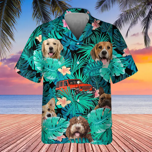 Personalized Upload Your Dog or Jeep Car Photo Dog Lovers Gift Hawaii Shirt Printed 23MAY-HQ13