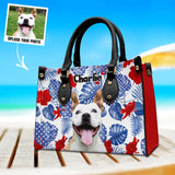 Personalized Upload Your Dog Photo with Name Dog Lovers Gift Leather Bag Printed PTN1305