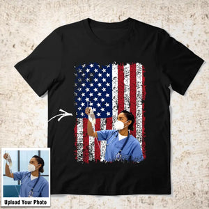 Personalized Upload Your Nurse Photo Tshirt Printed 23MAY-PN13