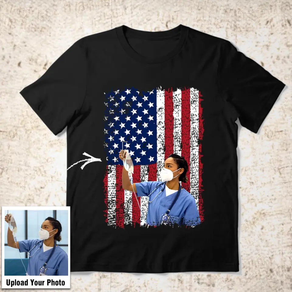 Personalized Upload Your Nurse Photo Tshirt Printed 23MAY-PN13