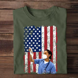 Personalized Upload Your Nurse Photo Tshirt Printed 23MAY-PN13
