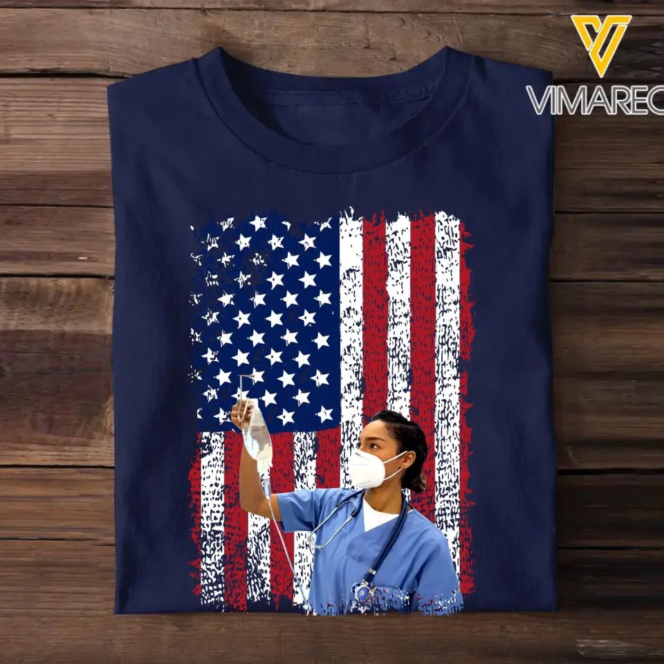 Personalized Upload Your Nurse Photo Tshirt Printed 23MAY-PN13