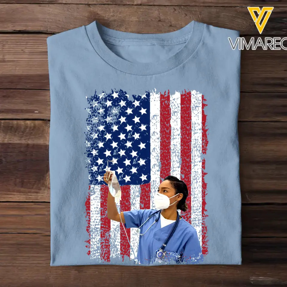 Personalized Upload Your Nurse Photo Tshirt Printed 23MAY-PN13
