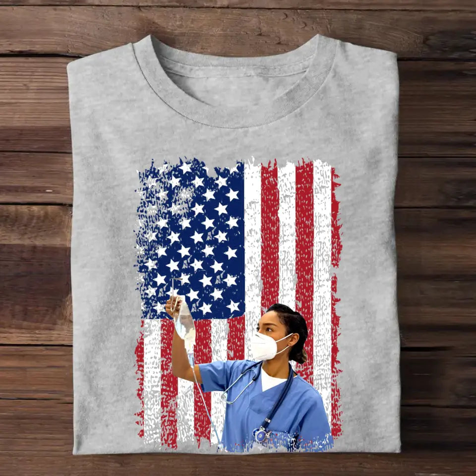 Personalized Upload Your Nurse Photo Tshirt Printed 23MAY-PN13