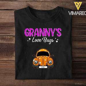 Personalized Granny's Love Bugs Car with Kid Name T-shirt Printed QTDT1505