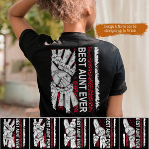 Personalized Best Aunt Ever Hand Kid Name T-shirt Printed 23MAY-BQT15