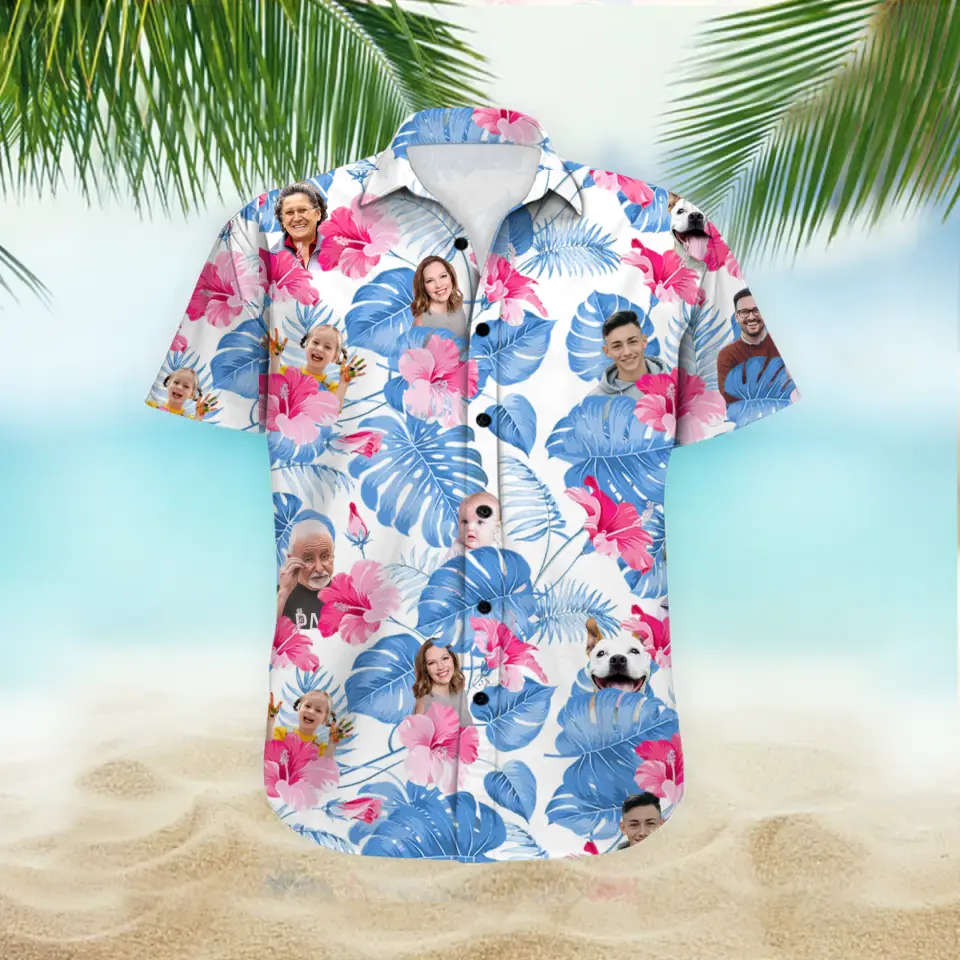 Personalized Upload Your Family Photo Hawaii Shirt Printed 23MAY-PN19