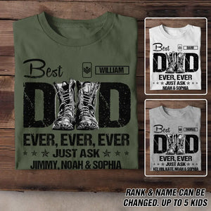 Personalized Canadian Veteran Soldier Best Dad Ever Just Ask Kids TShirt Printed QTDT2305