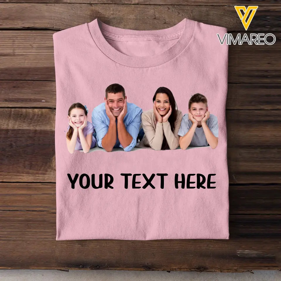 Personalized Upload Your Family Photo & Your Text T-shirt Printed MTHTB2305