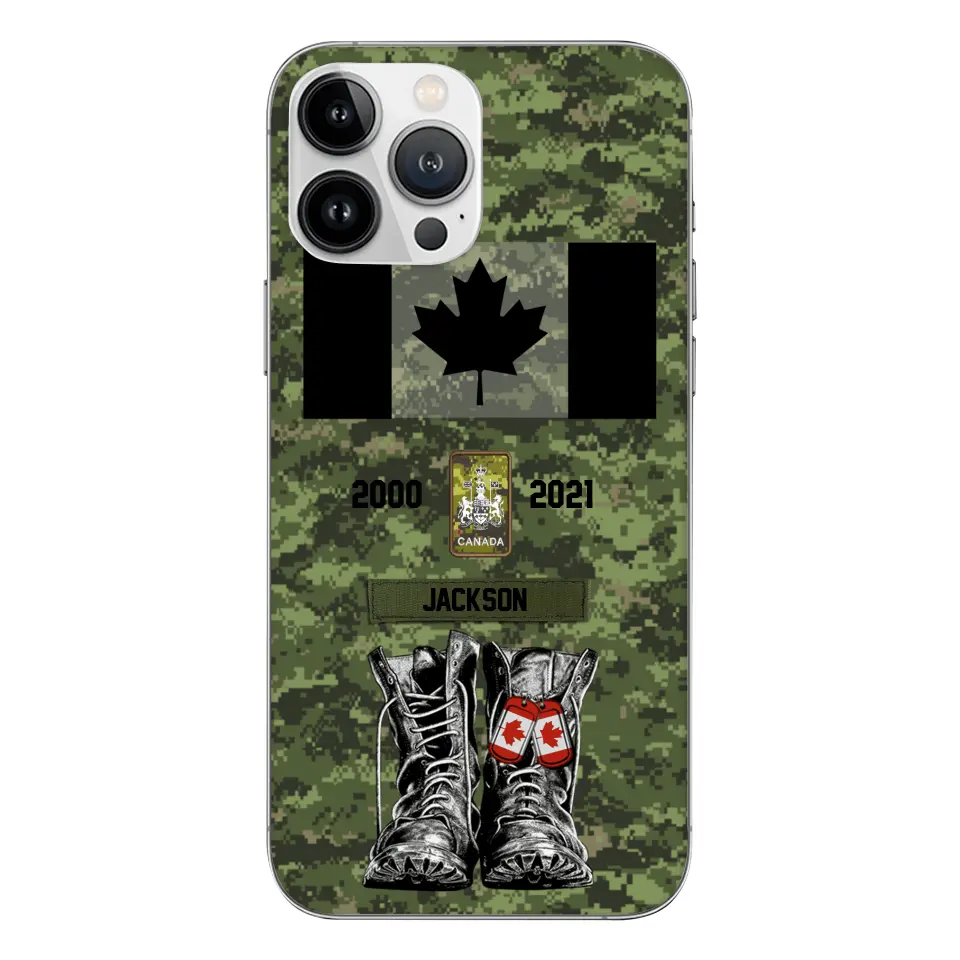 Personalized Canadian Army Camo Phone Case Printed QTDT3003