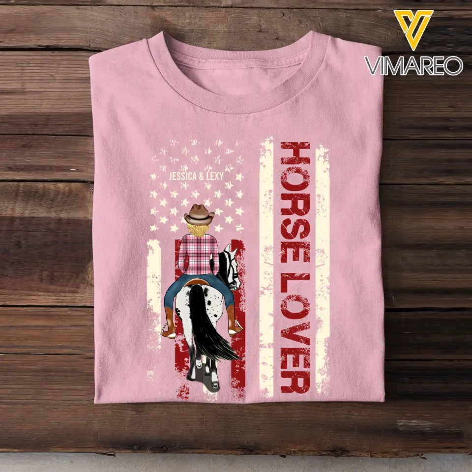 Personalized Horse Lover Riding On Flag Custom Clipart And Name